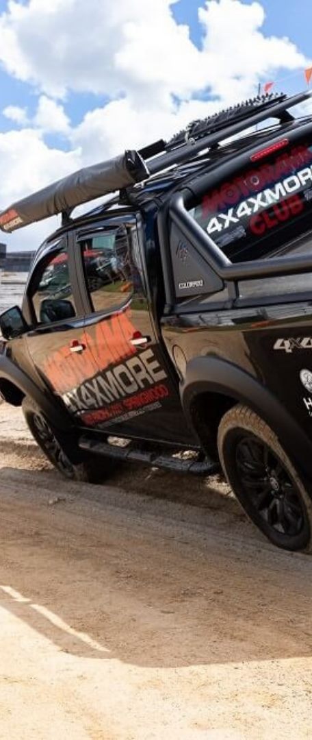 A 4x4 vehicle on the proving ground at the National 4x4 Outdoors Show