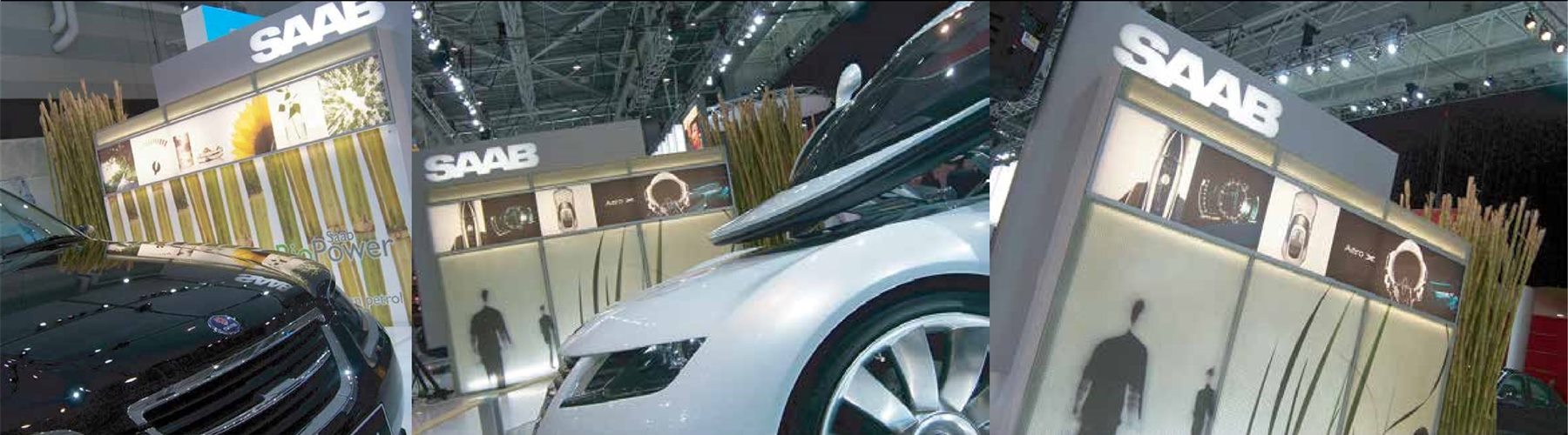 Saab stand graphics at the Motor Show Sydney